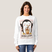 Sweatshirt Cute Kawaii Penguin Boba Lover (Devant entier)