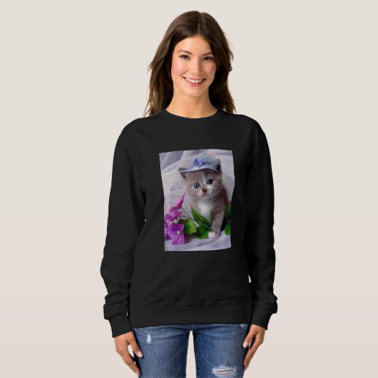 Sweatshirt Cute Kitten Cat (Devant entier)