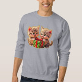 Sweatshirt **Cute Kittens Fighting Over a Gift – Funny Christ (Devant)