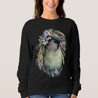 Sweatshirt Cute Kiwi Bird Flower Crown Floral Exotic Birds