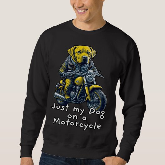 Sweatshirt Cute Labrador ride on a motorcycle Christmas (Devant)