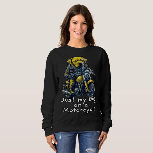 Sweatshirt Cute Labrador ride on a motorcycle  Christmas (Devant entier)
