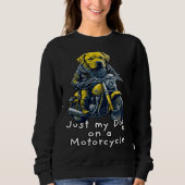 Sweatshirt Cute Labrador ride on a motorcycle  Christmas (Devant)