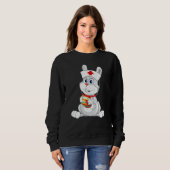Sweatshirt Cute Lapin Grotte Infirmière Avec Stethoscope (Devant entier)