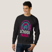 Sweatshirt Cute Leopard École Infirmière Rainbow Retour À L'É (Devant entier)