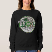 Sweatshirt Cute Leopard Plaid St Patrick s Day One Lucky Mama (Devant)