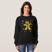 Sweatshirt Cute Leopard Print Gingerbread Girl Christmas Tee (Devant entier)