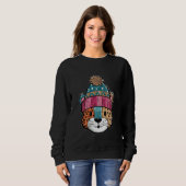 Sweatshirt Cute Leopard Winter Hat Adorable Cartoon (Devant entier)