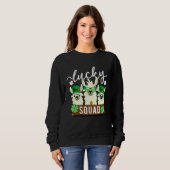 Sweatshirt Cute Llama Lucky Squad Alpaca équipage St patrick (Devant entier)