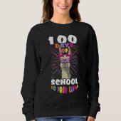 Sweatshirt Cute Llama Student 100th Days No Problem 100 Days (Devant)