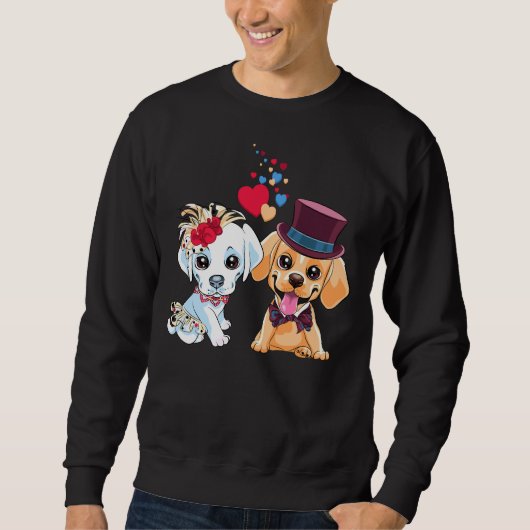 Sweatshirt Cute Love Copple Chiens de Chien de Chien Labrador (Devant)