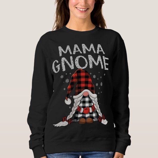 Sweatshirt Cute Mama Gnomes check red Plaid pattern Christmas (Devant)