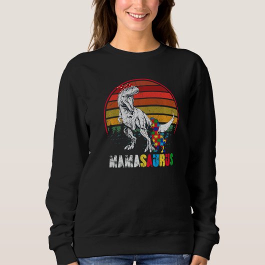 Sweatshirt Cute Mamasaurus T Rex Dinosaur Mama Autisme (Devant)