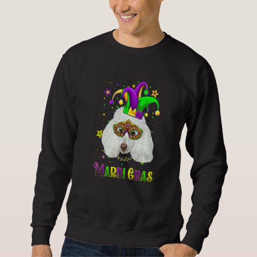 Sweatshirt Cute Mardi Gras Carnival Poodle Dog Mardi Gras (Devant)
