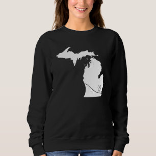 Sweatshirt Cute Michigan Love Heart Home État Midwest Up Nor