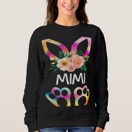 Sweatshirt Cute Mimi Bunny Tie Dye Print  Family Easter Day M (Devant)