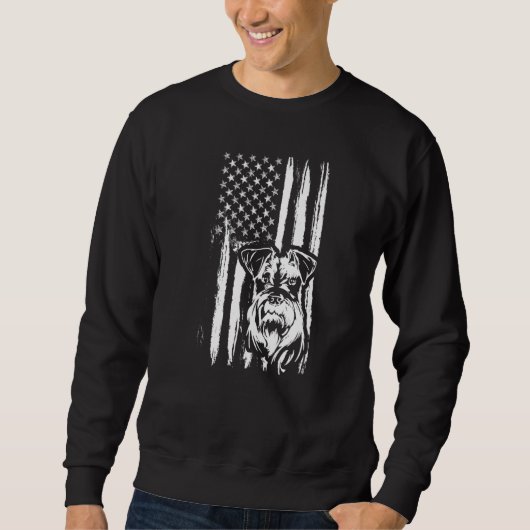 Sweatshirt Cute Miniature Schnauzer Dog American Flag USA Pup (Devant)