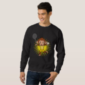 Sweatshirt Cute Monkey Badminton Player Ape Hobby Sports (Devant entier)