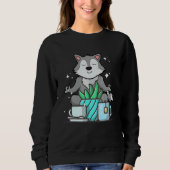 Sweatshirt Cute Namaste Wolf Do Yoga Gardening Coffee (Devant)