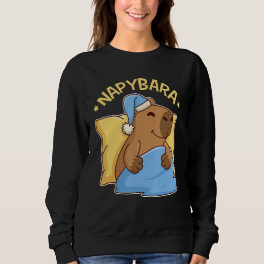 Sweatshirt Cute Napping Capybara Pyjama Nappybara (Devant)