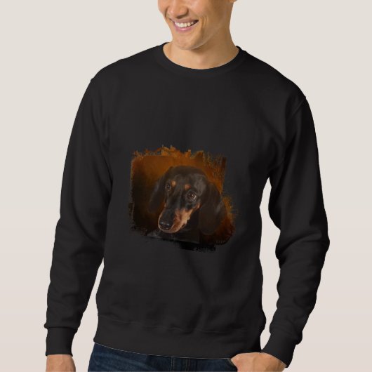 Sweatshirt Cute Noir Et Tan Dachshund (Devant)