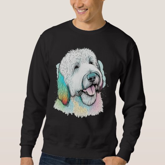 Sweatshirt Cute Old English Sheepdog Dog on Bobtail (Devant)
