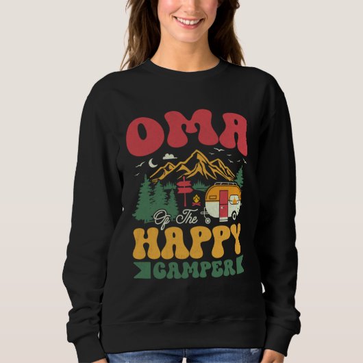 Sweatshirt Cute Oma Of The Happy Camper Groovy Camping Trip (Devant)