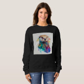 Sweatshirt Cute Otter Paint Splatter Illustration Colorful Wa (Devant entier)
