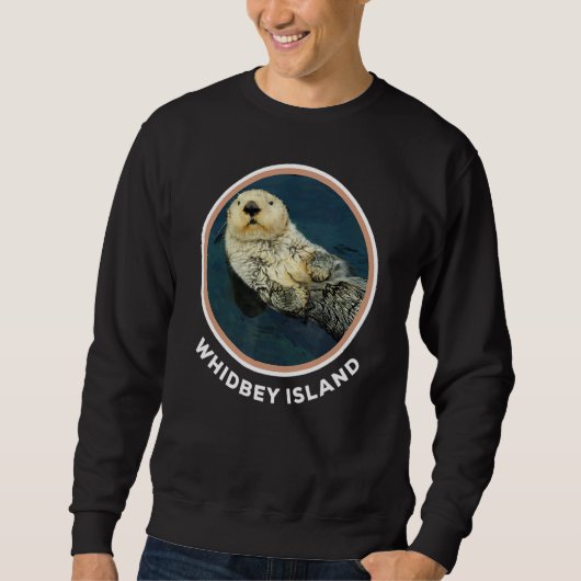 Sweatshirt Cute Otter Whidbey Island Wa Coast Résident Fisher (Devant)
