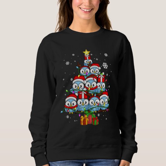 Sweatshirt Cute Owls Christmas Tree Pajamas Xmas Lights For F (Devant)