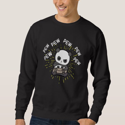 Sweatshirt Cute Panda Gamer Pew Pew Garçons Gamer Contrôleur (Devant)