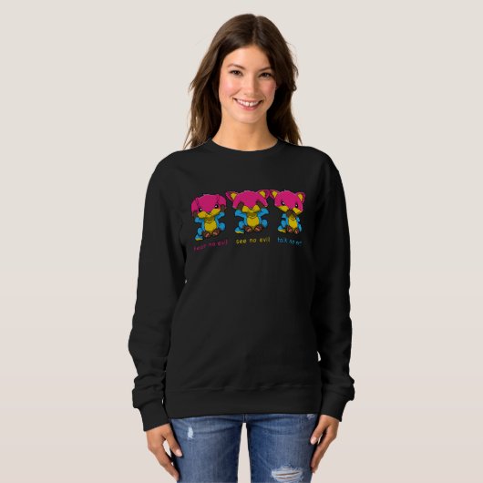 Sweatshirt Cute Pansexual Fox (Devant entier)