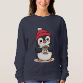 Sweatshirt Cute Penguin with Hot Cocoa (Devant)