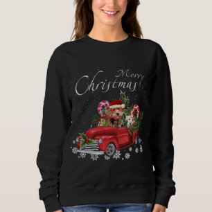 Sweatshirt Cute Père Noël Labradoodle Riding Camion Rouge Mer