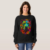 Sweatshirt Cute Pitbull Dog Flowers (Devant entier)