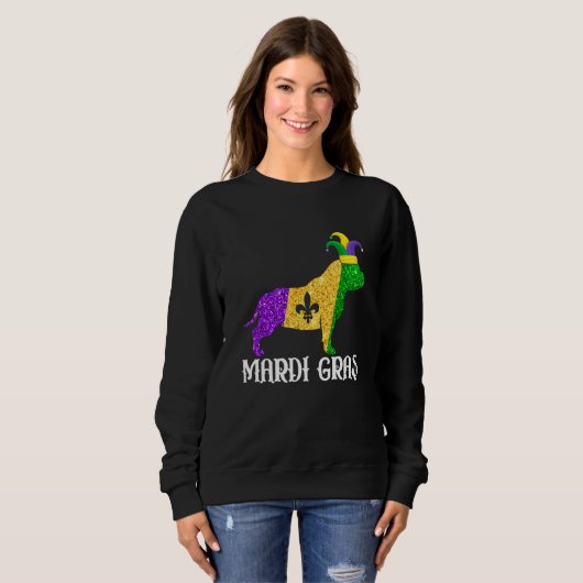 Sweatshirt Cute Pitbull Dog Lover Mardi Gras Party Jester Mas (Devant entier)