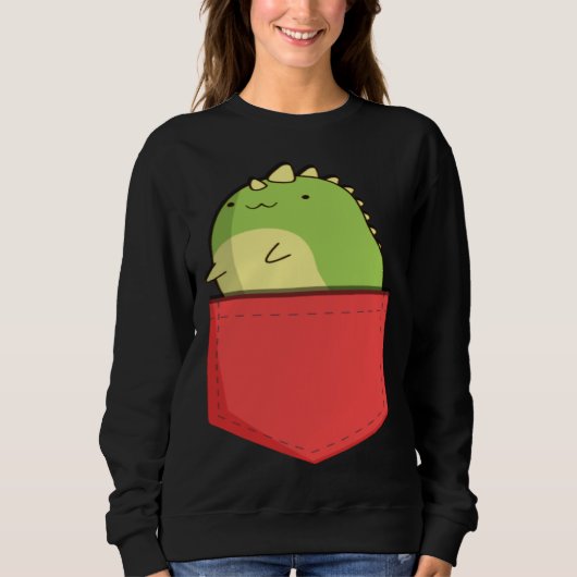 Sweatshirt Cute Pocket Dino  Prehistoric Rex Dino In Pocket K (Devant)
