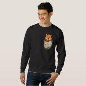 Sweatshirt Cute Pocket Faune Chine Forêt animal Rouge Pan (Devant entier)