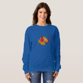 Sweatshirt Cute poisson d'or dans des arômes roses nageur art (Devant entier)