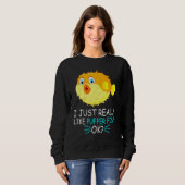Sweatshirt Cute Poisson Puffer J'Aime Vraiment Puffer Poisson (Devant entier)