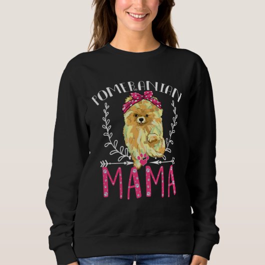 Sweatshirt Cute Pomeranian  Pomeranian Mama  Womens (Devant)