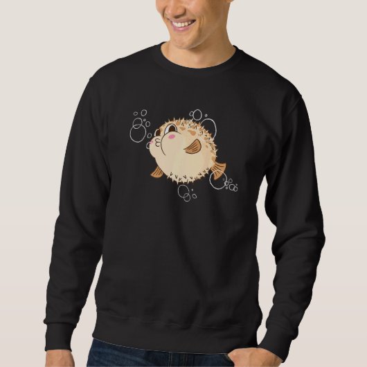 Sweatshirt Cute Puffer Fish Ocean Plongée Pêche Pufferfish (Devant)