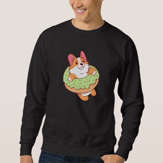 Sweatshirt cute puppies lovely dog holder lover corgi donut P (Devant)