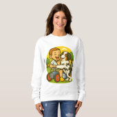 Sweatshirt Cute Puppy and Kid Playtime (Devant entier)