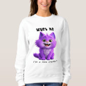 Sweatshirt Cute Purple Cat | Trust Me I'm a Nice Creature (Devant)