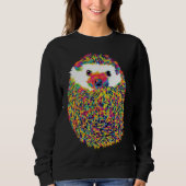 Sweatshirt Cute Rainbow Hedgehog (Devant)