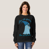 Sweatshirt Cute Reading Ghost Illustration – Book Lover (Devant entier)