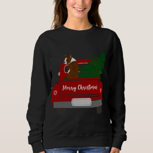 Sweatshirt Cute Red Boston Terrier - Noël rétro