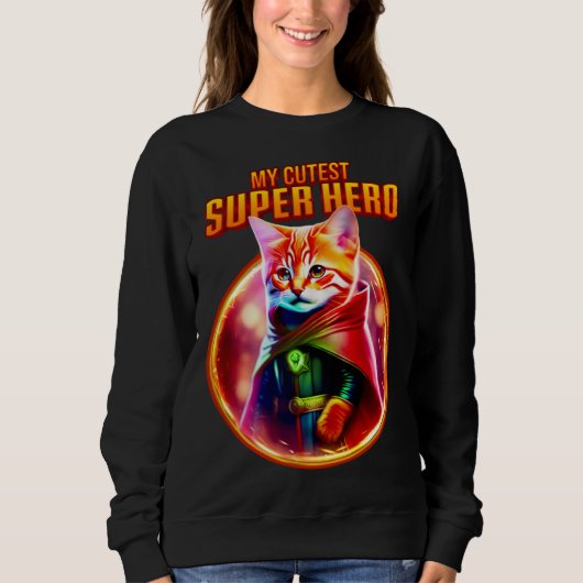 Sweatshirt & Cute Red Tabby Cat for Christmas (Devant)