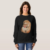 Sweatshirt Cute Relaxed Capybara Valetntines Day Kawaii Heart (Devant entier)